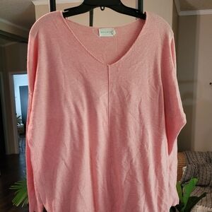 Soft Peachy Coral Lightweight Summer Sweater